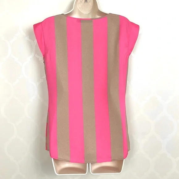 THE LIMITED PINK & TAN STRIPED TOP - Picture 3 of 8